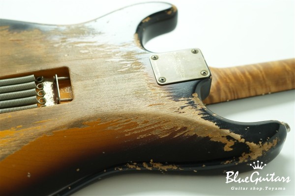 XSC-2 - 2 Tone Burst Super Heavy Aged / Alder / Roasted Flame Maple