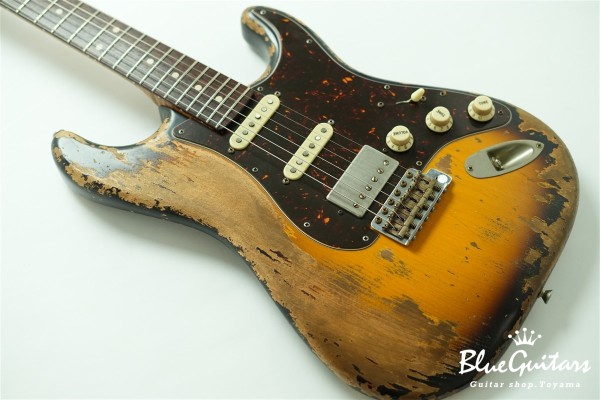 XSC-2 - 2 Tone Burst Super Heavy Aged / Alder / Roasted Flame Maple