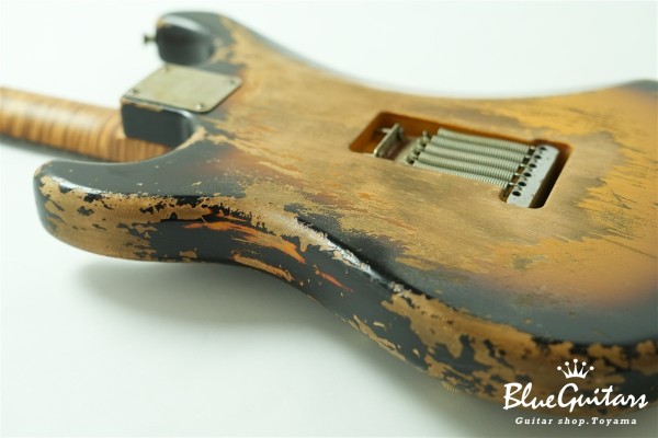 XSC-2 - 2 Tone Burst Super Heavy Aged / Alder / Roasted Flame Maple