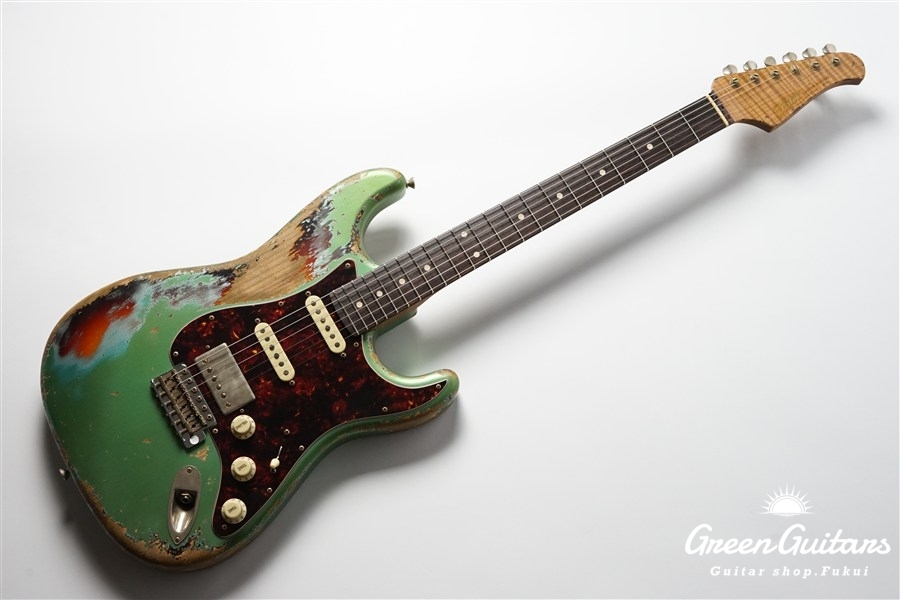 XSC-2 - Vintage Firemist Silver over 3 Tone Burst / Super Heavy Aged / Master Grade Flame Maple