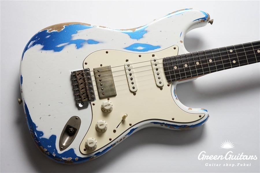 Xotic XSC-2 - Olympic White over Lake Placid Blue / Heavy Aged