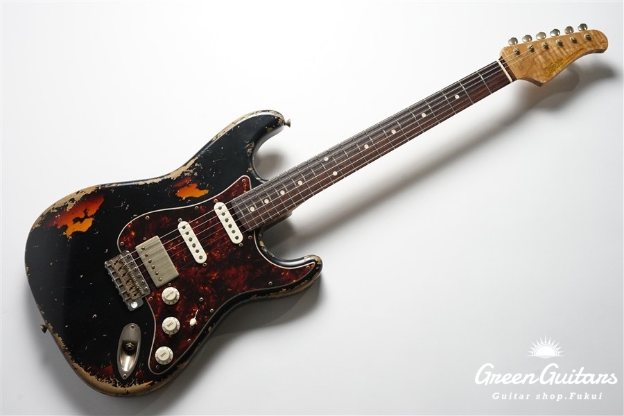 XSC-2 - Black over 3 Tone Burst / Heavy Aged / Alder