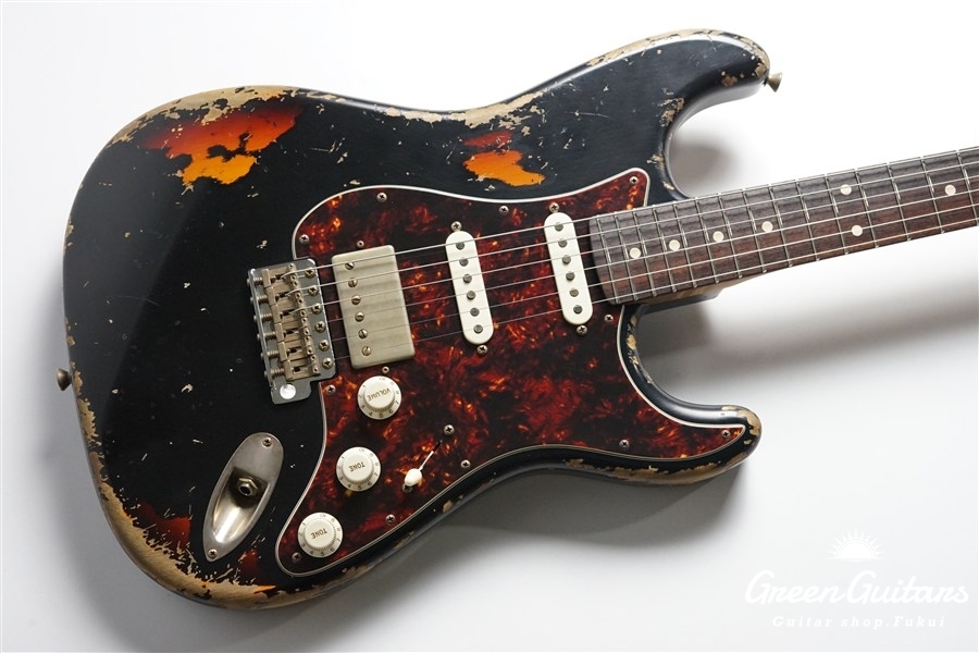 XSC-2 - Black over 3 Tone Burst / Heavy Aged / Alder