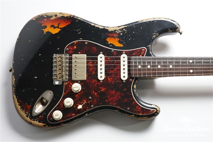 XSC-2 - Black over 3 Tone Burst / Heavy Aged / Alder