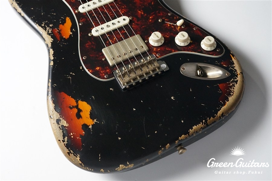 XSC-2 - Black over 3 Tone Burst / Heavy Aged / Alder