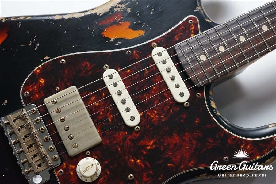 XSC-2 - Black over 3 Tone Burst / Heavy Aged / Alder