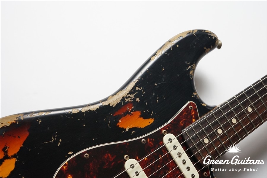 XSC-2 - Black over 3 Tone Burst / Heavy Aged / Alder