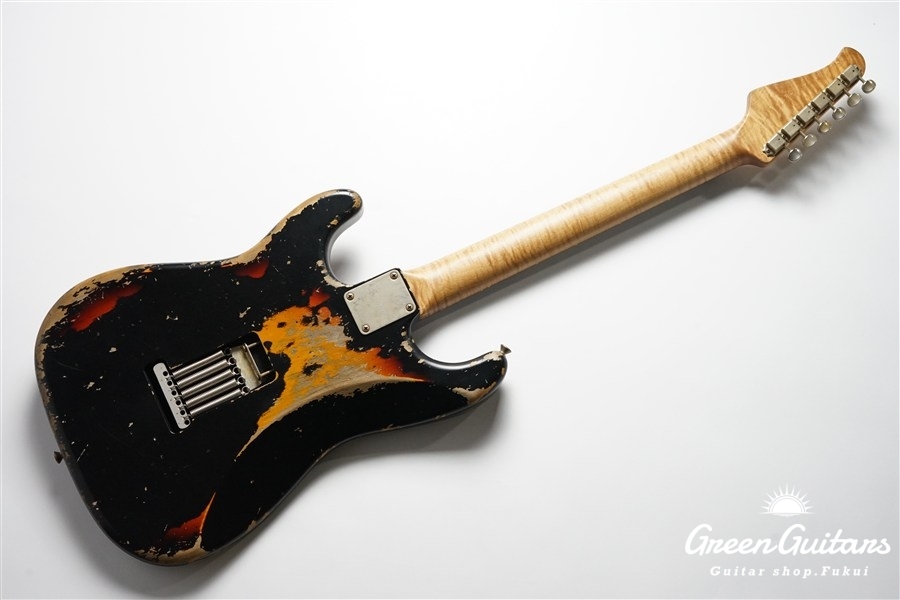 XSC-2 - Black over 3 Tone Burst / Heavy Aged / Alder