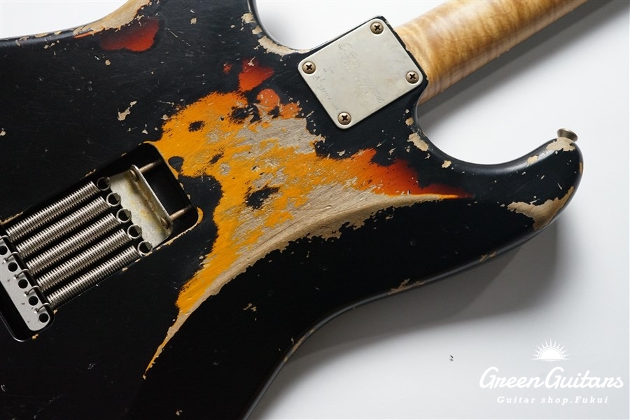 XSC-2 - Black over 3 Tone Burst / Heavy Aged / Alder