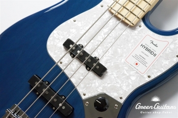 2021 Collection Made in Japan Hybrid II Jazz Bass - Indigo Trans