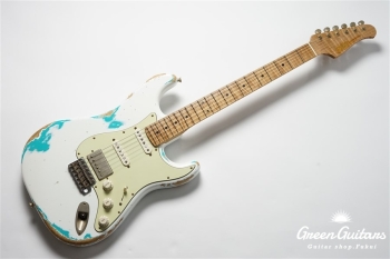 XSC-2 - Olympic White over Seafoam Green / Heavy Aged / Alder / 5A Grade Flame Maple Neck