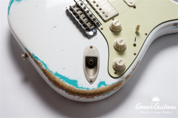 XSC-2 - Olympic White over Seafoam Green / Heavy Aged / Alder / 5A Grade Flame Maple Neck