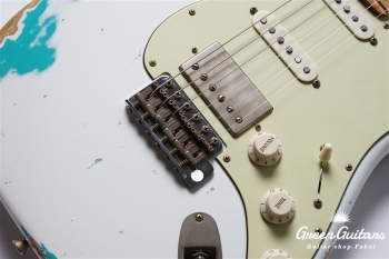 XSC-2 - Olympic White over Seafoam Green / Heavy Aged / Alder / 5A Grade Flame Maple Neck