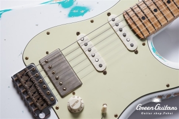 XSC-2 - Olympic White over Seafoam Green / Heavy Aged / Alder / 5A Grade Flame Maple Neck