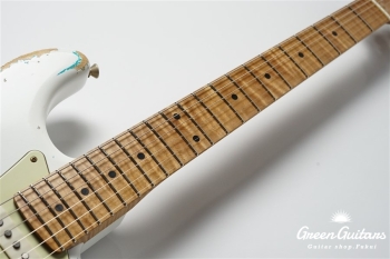 XSC-2 - Olympic White over Seafoam Green / Heavy Aged / Alder / 5A Grade Flame Maple Neck