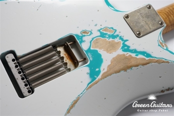 XSC-2 - Olympic White over Seafoam Green / Heavy Aged / Alder / 5A Grade Flame Maple Neck