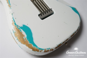 XSC-2 - Olympic White over Seafoam Green / Heavy Aged / Alder / 5A Grade Flame Maple Neck