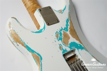 XSC-2 - Olympic White over Seafoam Green / Heavy Aged / Alder / 5A Grade Flame Maple Neck