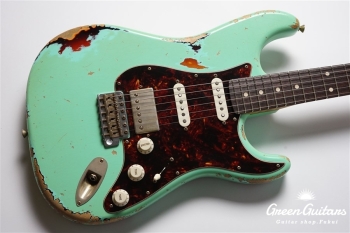 XSC-2 - Vintage Surf Green over 3 Tone Burst / Heavy Aged / Alder