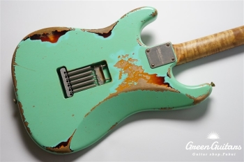 XSC-2 - Vintage Surf Green over 3 Tone Burst / Heavy Aged / Alder