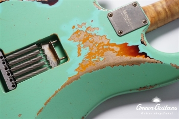 XSC-2 - Vintage Surf Green over 3 Tone Burst / Heavy Aged / Alder