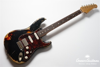 XSC-2 - Black over 3 Tone Burst / Heavy Aged / Alder / 5A Grade Flame Maple Neck