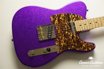 Model T. Glassy #177 Metallic Purple Sparkle Pickguard & Sunglasses - Shaped by stone-D eyewear (2000s Cellulose Acetate/Made in SABAE,FUKUI)
