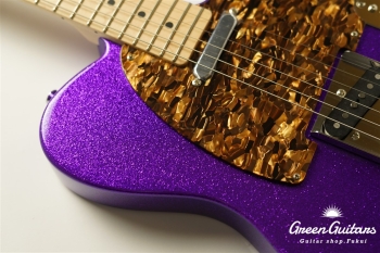 Model T. Glassy #177 Metallic Purple Sparkle Pickguard & Sunglasses - Shaped by stone-D eyewear (2000s Cellulose Acetate/Made in SABAE,FUKUI)