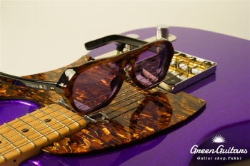 Model T. Glassy #177 Metallic Purple Sparkle Pickguard & Sunglasses - Shaped by stone-D eyewear (2000s Cellulose Acetate/Made in SABAE,FUKUI)