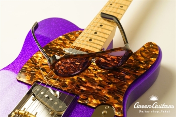 Model T. Glassy #177 Metallic Purple Sparkle Pickguard & Sunglasses - Shaped by stone-D eyewear (2000s Cellulose Acetate/Made in SABAE,FUKUI)