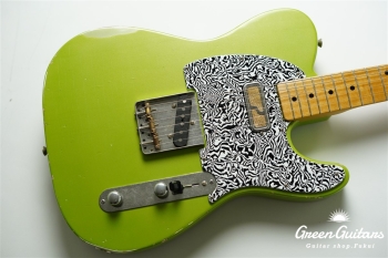 Model T. #179 Light Aged - Guacamole Mist Metallic Pickguard & Sunglasses - Shaped by stone-D eyewear (1990s Cellulose Acetate/Made in SABAE,FUKUI) 