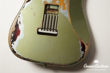 XSC-2 - Vintage Ice Blue Metalic over 3 Tone Burst / Heavy Aged / Master Grade Flame Maple Neck