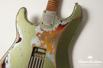 XSC-2 - Vintage Ice Blue Metalic over 3 Tone Burst / Heavy Aged / Master Grade Flame Maple Neck