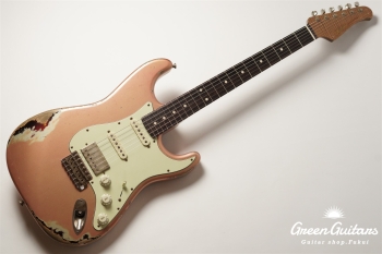 XSC-2 - Shoreline Gold over 3 Tone Burst / Heavy Aged / Master Grade Flame Maple Neck (Gloss Lacquer)