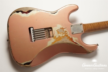 XSC-2 - Shoreline Gold over 3 Tone Burst / Heavy Aged / Master Grade Flame Maple Neck (Gloss Lacquer)