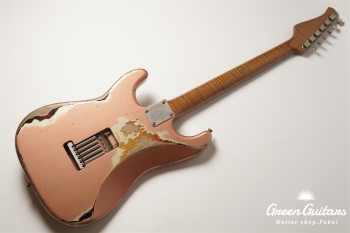 XSC-2 - Shoreline Gold over 3 Tone Burst / Heavy Aged / Master Grade Flame Maple Neck (Gloss Lacquer)