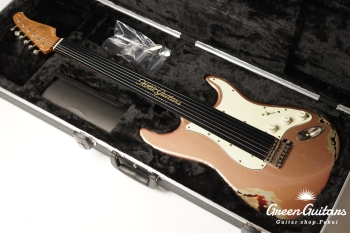 XSC-2 - Shoreline Gold over 3 Tone Burst / Heavy Aged / Master Grade Flame Maple Neck (Gloss Lacquer)