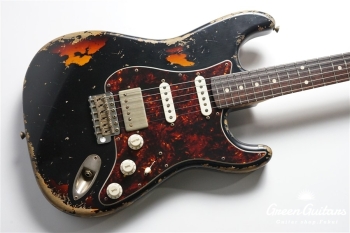 XSC-2 - Black over 3 Tone Burst / Heavy Aged / Alder