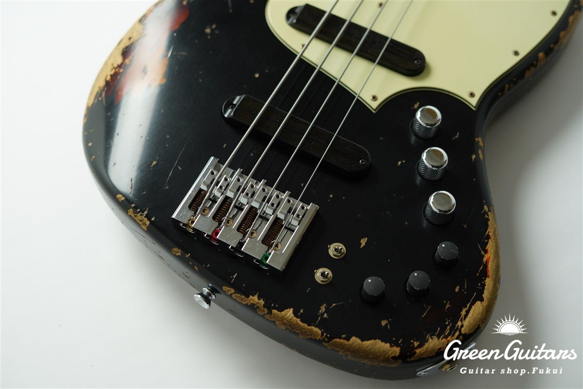 XJ-1T 4st - Black over 3 Tone Burst / Heavy Aged / Alder / R