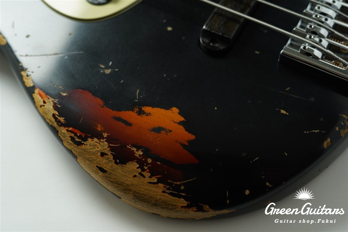 XJ-1T 4st - Black over 3 Tone Burst / Heavy Aged / Alder / R