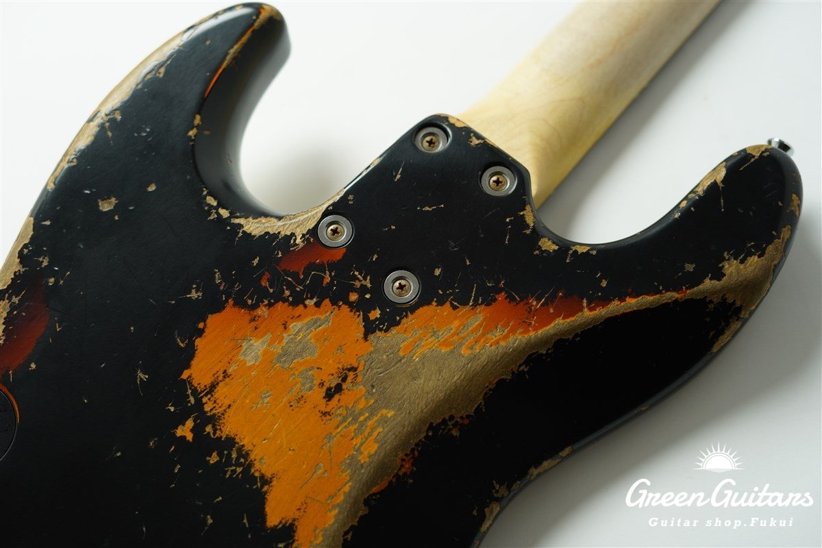 XJ-1T 4st - Black over 3 Tone Burst / Heavy Aged / Alder / R