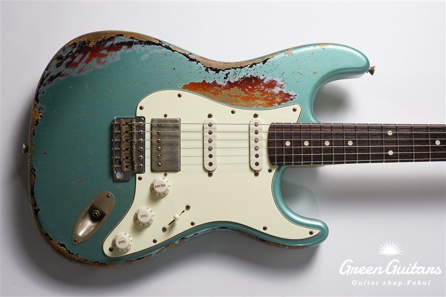 XSC-2 - Faded Firemist Silver over 3 Tone Burst / Heavy Aged / Alder