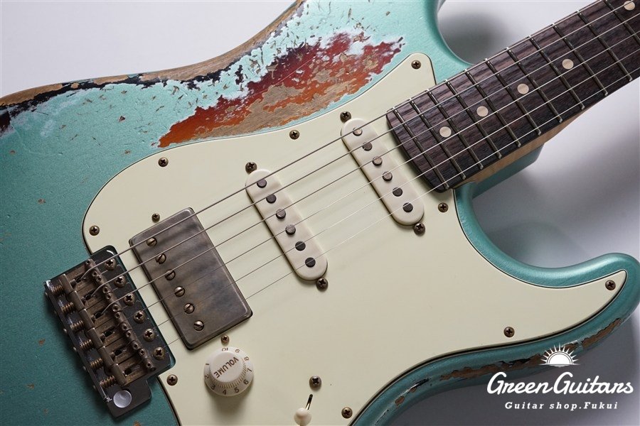 XSC-2 - Faded Firemist Silver over 3 Tone Burst / Heavy Aged / Alder