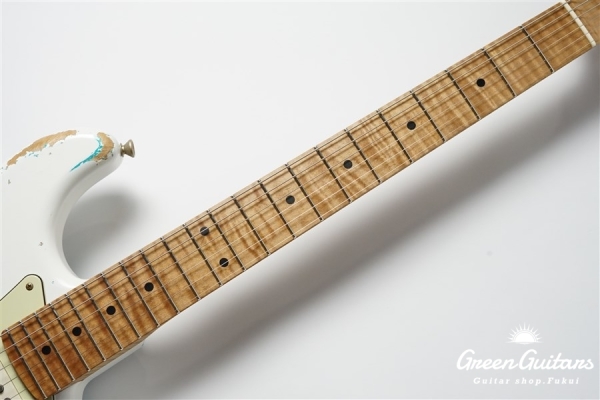XSC-2 - Olympic White over Seafoam Green / Heavy Aged / Alder / 5A Grade Flame Maple Neck