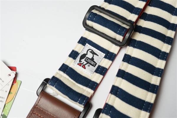 Guitar Strap Sweat Nylon - Navy Border / Tomato