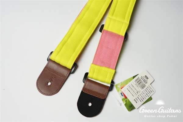 Guitar Strap Sweat Nylon - Neon Lime / Salmon