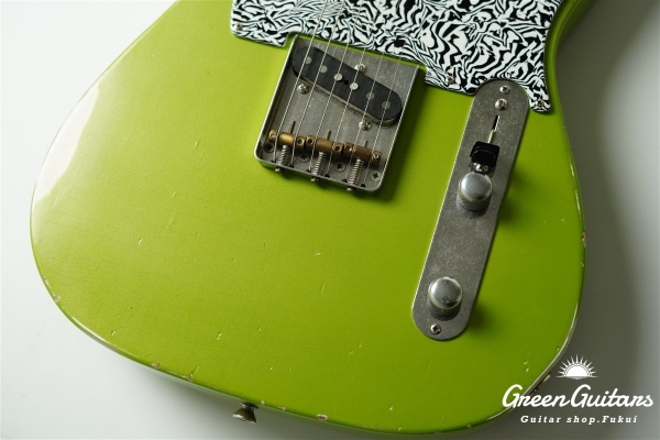 Model T. #179 Light Aged - Guacamole Mist Metallic Pickguard & Sunglasses - Shaped by stone-D eyewear (1990s Cellulose Acetate/Made in SABAE,FUKUI) 