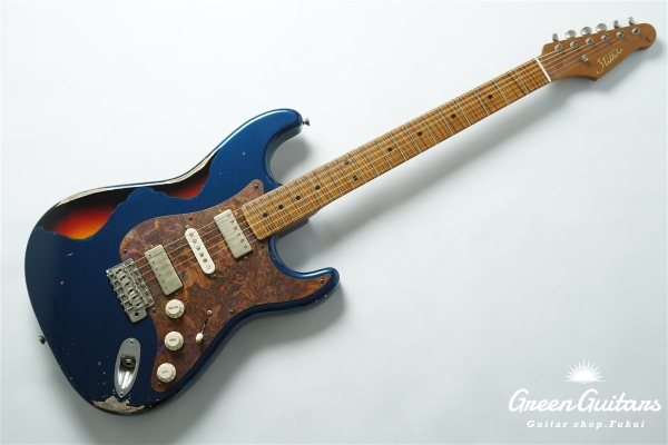 Model S. #189 Multi Layer Heavy Aged - Dark Lake Placid Blue over 3TS with Copper Red