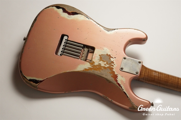 XSC-2 - Shoreline Gold over 3 Tone Burst / Heavy Aged / Master Grade Flame Maple Neck (Gloss Lacquer)