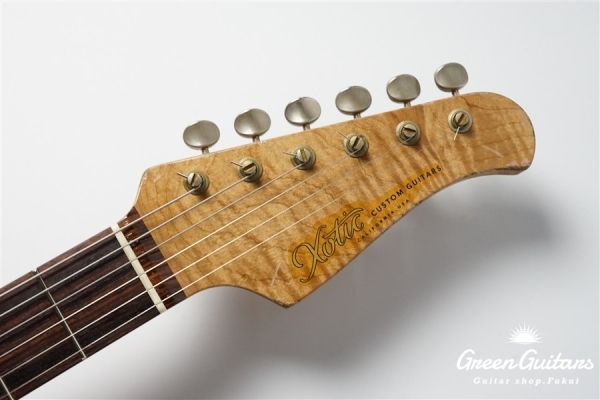 XSC-2 - Burgundy Mist over 3 Tone Burst / Heavy Aged / Alder / 5A Grade Flame Maple Neck